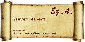 Szever Albert névjegykártya